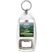 Keep Calm and Love Shropshire - Bottle Opener Keyring