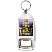 Keep Calm and Love Sweden - Bottle Opener Keyring