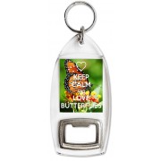 Keep Calm and Love Butterflies - Bottle Opener Keyring