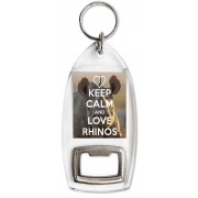 Keep Calm and Love Rhinos - Bottle Opener Keyring