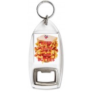 Keep Calm and Love Chip Butties - Bottle Opener Keyring