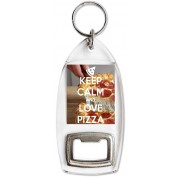 Keep Calm and Love Pizza - Bottle Opener Keyring