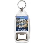Keep Calm and Love Rhodes - Bottle Opener Keyring