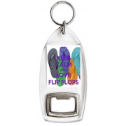 Keep Calm and Love Flip Flops - Bottle Opener Keyring