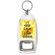 Keep Calm and Love Cheese - Bottle Opener Keyring