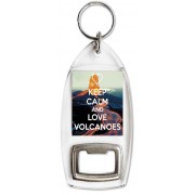 Keep Calm and Love Volcanoes - Bottle Opener Keyring