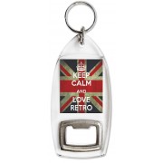 Keep Calm and Love Retro - Bottle Opener Keyring
