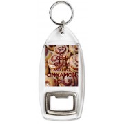 Keep Calm and Love Cinnamon Rolls - Bottle Opener Keyring