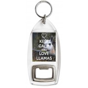 Keep Calm and Love Llamas - Bottle Opener Keyring