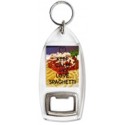 Keep Calm and Love Spaghetti - Bottle Opener Keyring