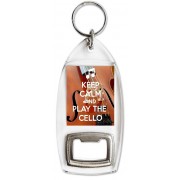 Keep Calm and Play the Cello - Bottle Opener Keyring