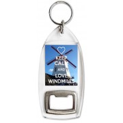 Keep Calm and Love Windmills - Bottle Opener Keyring