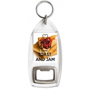 Keep Calm Love Toast and Jam - Bottle Opener Keyring