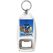 Keep Calm and Love Lollipops - Bottle Opener Keyring