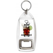 Keep Calm and Love a Rum and Coke - Bottle Opener Keyring