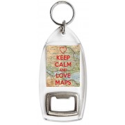 Keep Calm and Love Maps - Bottle Opener Keyring