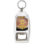 Keep Calm and Love Rhubarb Pie - Bottle Opener Keyring