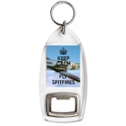 Keep Calm and Fly Spitfires - Bottle Opener Keyring