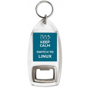 Keep Calm and Switch to Linux - Bottle Opener Keyring