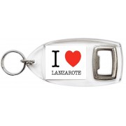 I Love (heart) Lanzarote - Bottle Opener Keyring