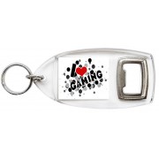 I love (heart) Gaming - Bottle Opener Keyring