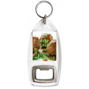 Keep Calm and Love Meatballs - Bottle Opener Keyring