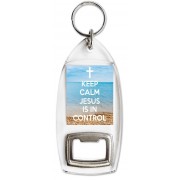 Keep Calm Jesus is in Control - Bottle Opener Keyring
