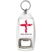 Jesus Loves You - Bottle Opener Keyring