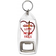 God's Love Never Fails - Bottle Opener Keyring