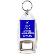 Keep Calm and go Lawn Green Bowling - Bottle Opener Keyring