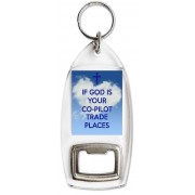 If God is your Co-Pilot Trade Places - Bottle Opener Keyring
