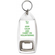 Keep Calm and Carry on Volunteering - Bottle Opener Keyring