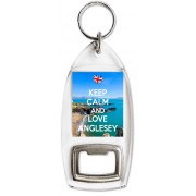 Keep Calm and Love Anglesey - Bottle Opener Keyring