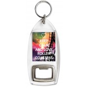 Keep Calm and Love Roller Coasters - Bottle Opener Keyring