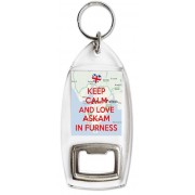 Keep Calm and Love Askam in Furness - Bottle Opener Keyring