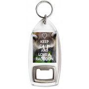 Keep Calm and Love a Raccoon - Bottle Opener Keyring