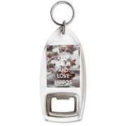 Keep Calm and Love Hippos - Bottle Opener Keyring