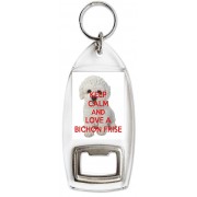 Keep Calm and Love a Bichon Frise - Bottle Opener Keyring