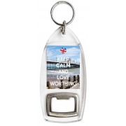 Keep Calm and Love Worthing - Bottle Opener Keyring