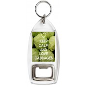 Keep Calm and Love Cabbages - Bottle Opener Keyring