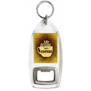 Life Begins after Coffee - Bottle Opener Keyring
