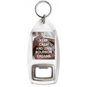 Keep Calm and Love Bourbon Creams - Bottle Opener Keyring