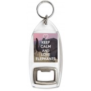 Keep Calm and Love Elephants - Bottle Opener Keyring
