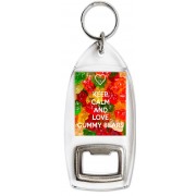 Keep Calm and Love Gummy Bears - Bottle Opener Keyring