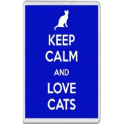 Keep Calm and Love Cats - Jumbo Fridge Magnet