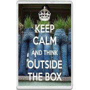 Keep Calm and Think Outside the Box - Jumbo Fridge Magnet