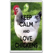 Keep Calm and Love Chickens - Jumbo Fridge Magnet