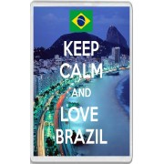 Keep Calm and Love Brazil - Jumbo Fridge Magnet