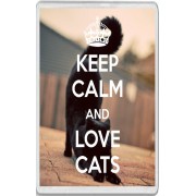 Keep Calm and Love Cats - Jumbo Fridge Magnet