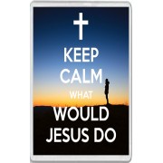 Keep Calm What Would Jesus Do - Jumbo Fridge Magnet